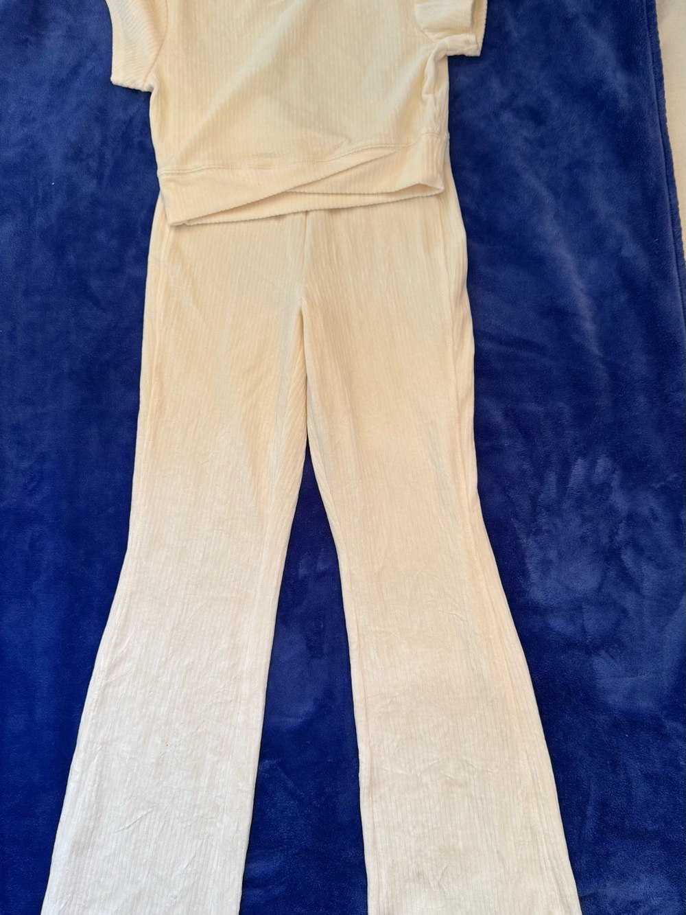 Old Navy Cream Ribbed Two-Piece Set